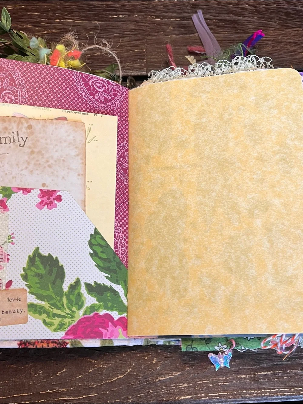 Butterfly Junk Journal Faith Floral Nature Flowers Softcover Decorated 3 Sig - Picture 9 of 16